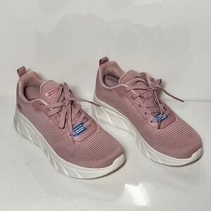Skechers Bobs  Flying Hi Sport B Flex Hi Washable Knit Lace-Up Sneakers
